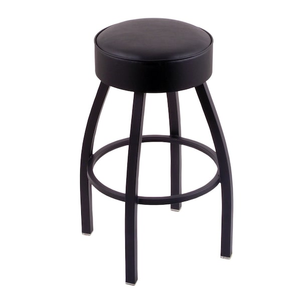 25" Counter Stool, Black Wrinkle, Black Vinyl Seat, 360 Swivel